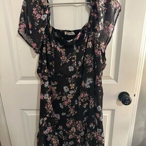 Floral Black Dress